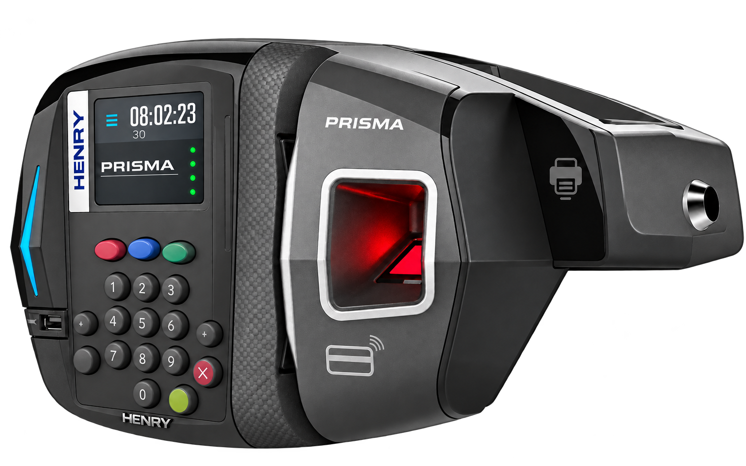 Prisma: Relógio com biometria, cartão e teclado
